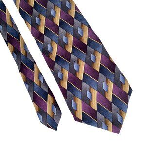 Stonehenge Bobby Orr Collection Two 100% Silk Mens Tie Geometric 56x3.75 Inches